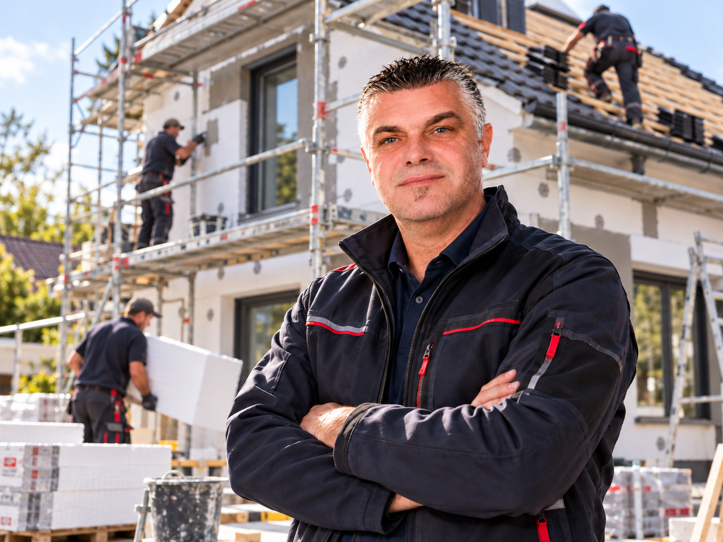 Modernisierung eines Hauses mit Arbeiten an Fassade und Dach Modernisierung eines Hauses mit Arbeiten an Fassade und Dach