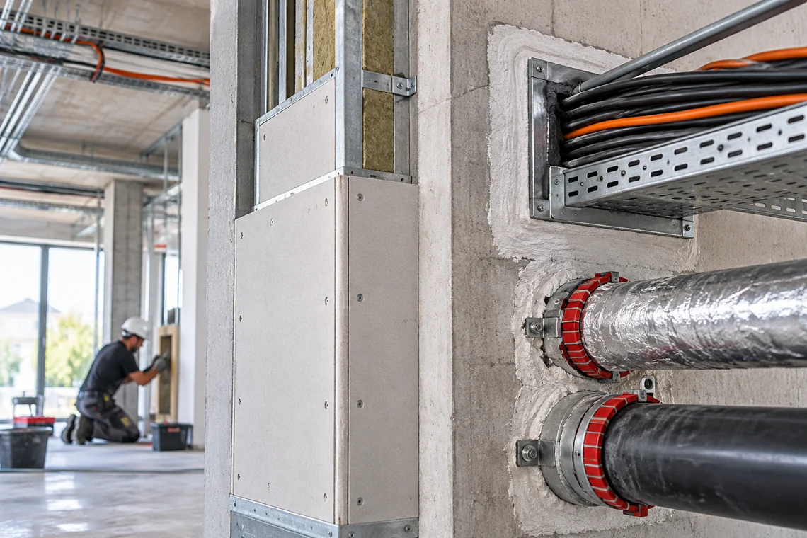 Leitungsabschottungen und Schachtverkleidung im baulichen Brandschutz Leitungsabschottungen und Schachtverkleidung im baulichen Brandschutz